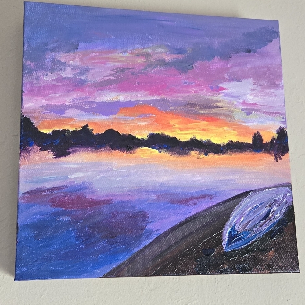 Sunrise acrylic canvas painting Handpainted Wall Art Home Decor